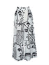 Plus Size Wide Leg Casual Trousers with Print Design