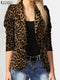 ZANZEA Leopard Print Lightweight Blazer for Women