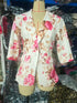 Floral Printed Autumn Blazer with Three Quarter Sleeves