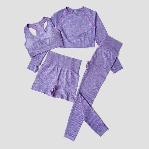 WAREBALL Women's Yoga Set - Long Sleeve Crop Top & Leggings