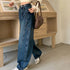 Women's High Waist Wide Leg Denim Jeans in Navy