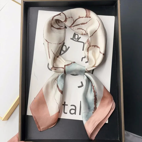 Luxury Silk Square Scarf for Women - 70cm