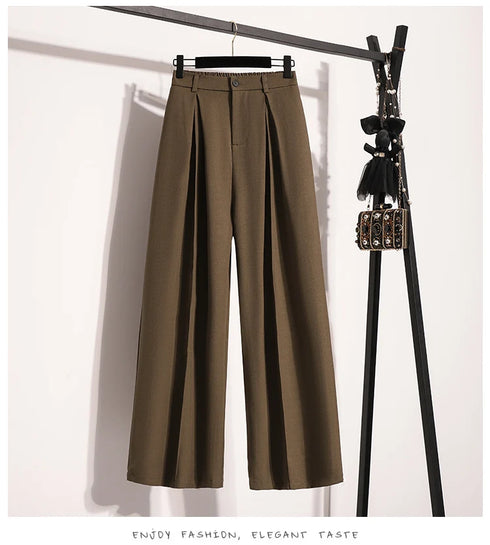 Plus Size Wide Leg Trousers for Women - Autumn 2024