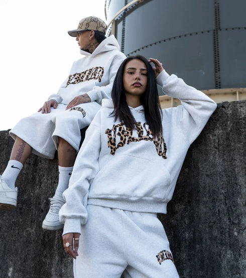 Leopard Print Hooded Sweatshirt Set