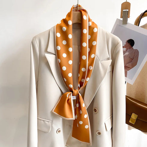 50 Color New Women Silk Printed Design Scarf Shawl Fashion Luxury Long Narrow Small Silk Scarves for Stylish Headbands and Headscarves