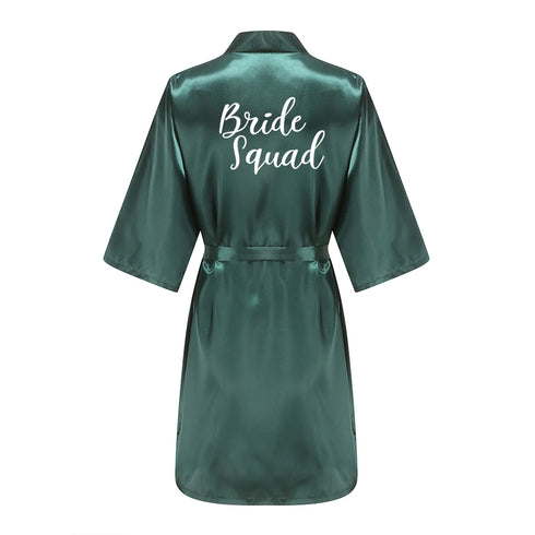 Bridesmaid Satin Robe with Belt - Plus Size Available