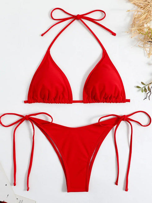 Lace Up Micro Bikini Set for Women