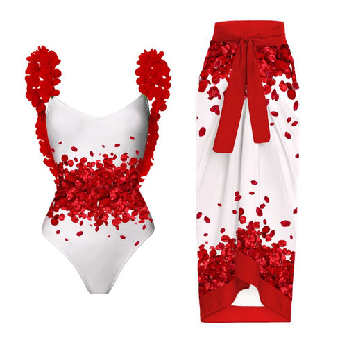 Floral Print One Piece Swimsuit for Women