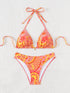 Floral Print Triangle Bikini Set with Brazilian Bottoms