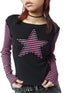 Women's Star Print Long Sleeve Casual T-Shirt