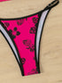 Floral Contrast Print Adjustable Bikini Set