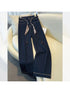 Wide Leg Denim Jeans with Scarf Belt