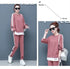 Women's Casual Loungewear Set - Long Sleeve Crop Top & Pants