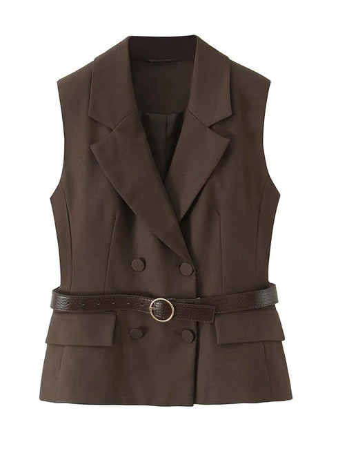 Elegant V-Neck Two-Piece Set with Wide-Leg Pants