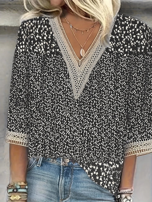 Plus Size Elegant Long Sleeve Loose Blouse