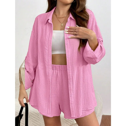 Elegant Summer Loose Short Pants Set for Women