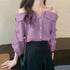 ZANZEA Off Shoulder Pleated Blouse for Women