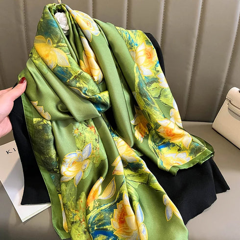 Luxury Silk Smooth Spring Scarf 85x180cm