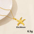 Stainless Steel Textured Starfish Pendant Necklace