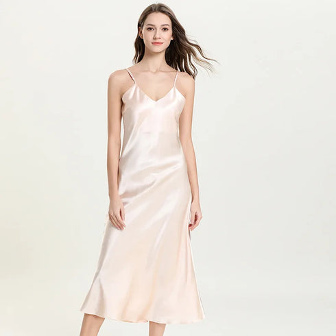Elegant Satin Ankle-Length Nightgown for Women