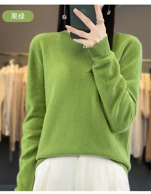 100% Merino Wool Long Sleeve Sweater for Women