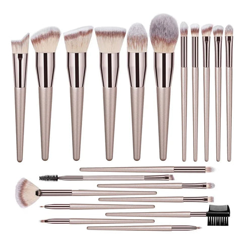 Hot Champagne Makeup Brushes Set for Women Beauty Tools