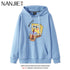 Anime Cartoon Print Hoodies for Women