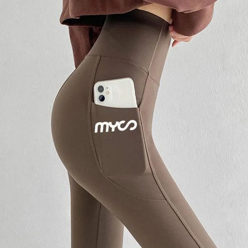 Solid Seamless Leggings with Pocket for Women