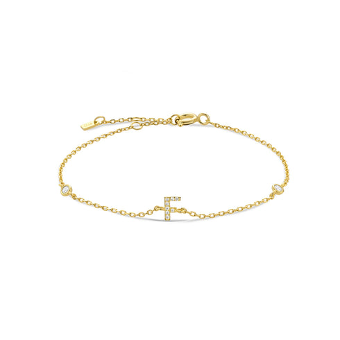 Personalised 925 Sterling Silver Initial Charm Bracelet