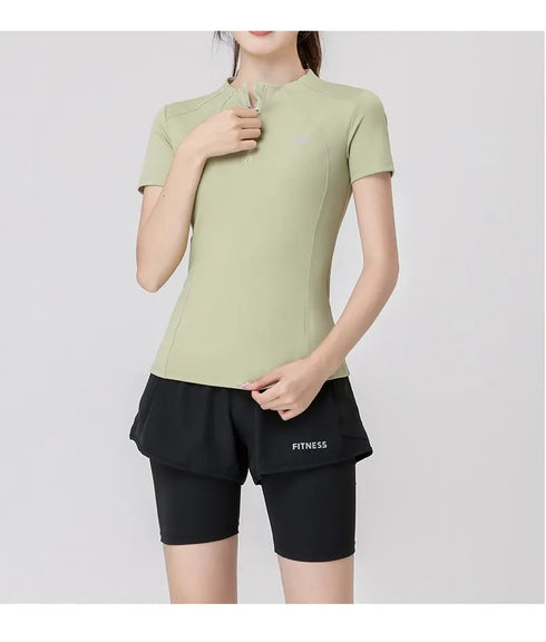 PHIGEER Open Back Long Sleeve Yoga Top for Women