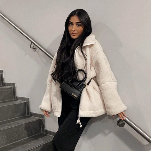 Women's Loose Fit Cashmere-Style Jacket