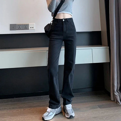 High Waist Straight Leg Jeans for Women
