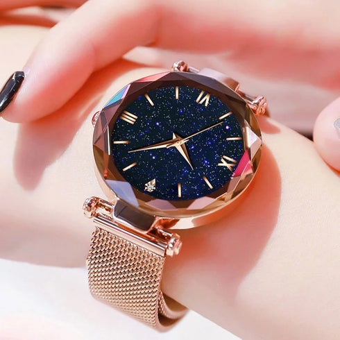 Luxury Starry Sky Women's Magnetic Mesh Band Watch