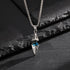 Stylish Blue Stone Geometric Pendant Necklace
