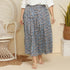 Plus Size Geometric Print Pleated Skirt - Ankle Length