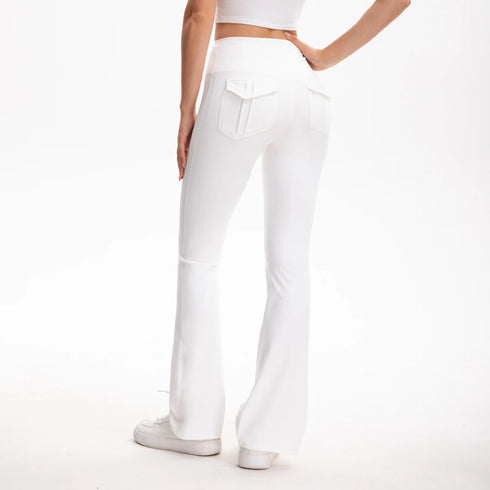 Women's High Waisted Flared Yoga Pants with Pockets