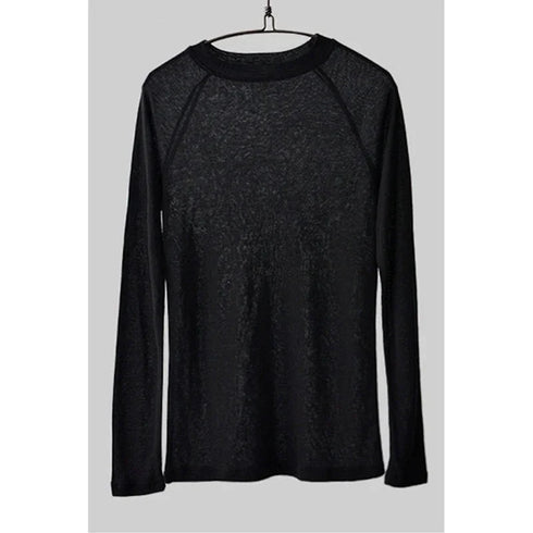 Casual Long Sleeve T-Shirt in Blue and Navy