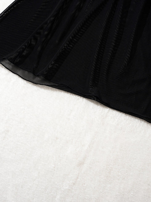 Elegant Black Lace Nightgown for Women