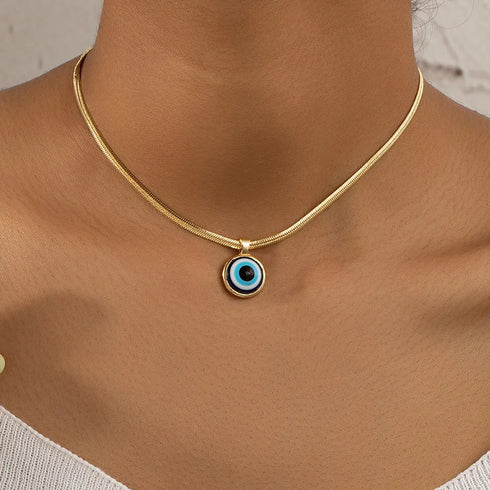 Turkish Lucky Double Layer Evil Eyes Pendant Necklace