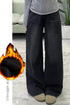 Womens Flared Wide Leg Jeans - Black & Grey