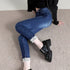 High Waist Thermal Jeans for Women - Warm Plush Denim