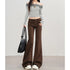 Women's High Waist Wide Leg Denim Trousers