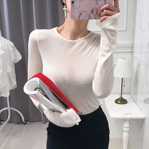 Slim Fit Long Sleeve T-Shirt for Women