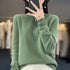 Women 100% Pure Merino Wool O-Neck Sweater