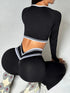 Women's Striped Long Sleeve Yoga Set