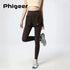 PHIGEER Women's High Waist 2-in-1 Yoga Leggings with Shorts
