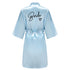Team Bride Satin Robe with Black Letters