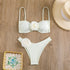 Floral Bandeau Thong Bikini Set for Women