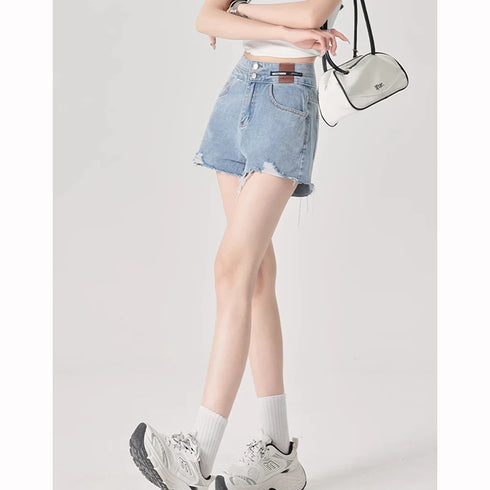 Chic High Waist Denim Shorts for Women