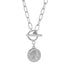 316L Stainless Steel Carved Queen Coin Pendant Necklace